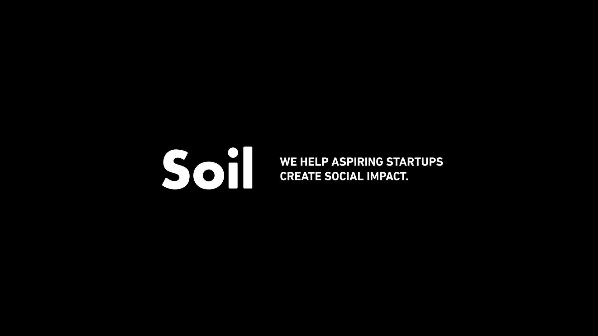 The Soil Foundation’s logo beside its line “We help aspiring startups create social impact.”